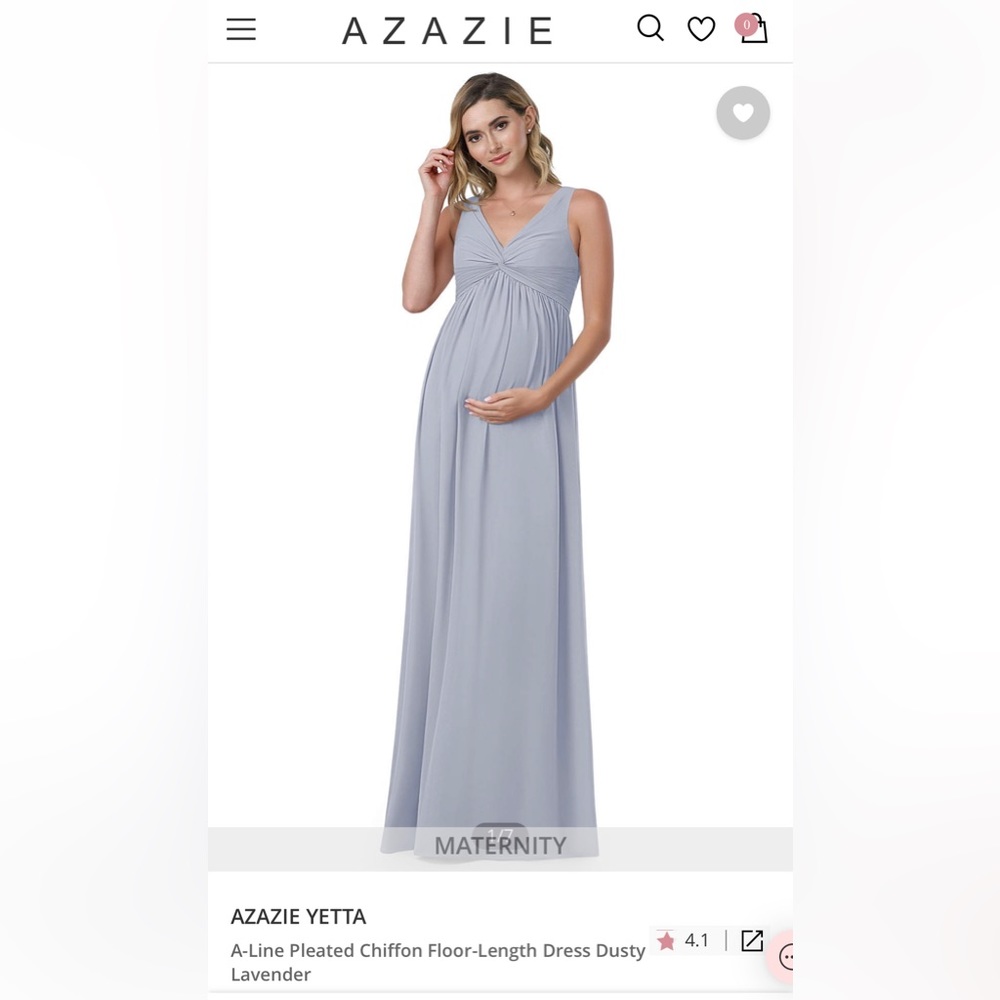 Azazie Yetta Maternity bridesmaid dress.
